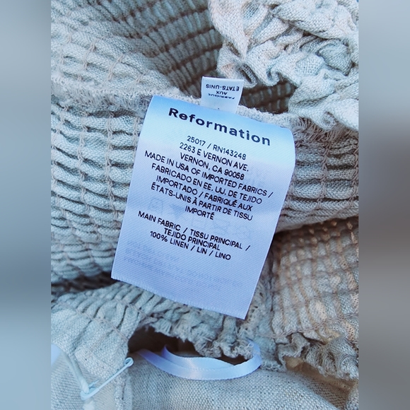 $278 NWT Reformation SET OF 2 Mora Linen Oatmeal Top Pants USA MADE Size M - Picture 6 of 11